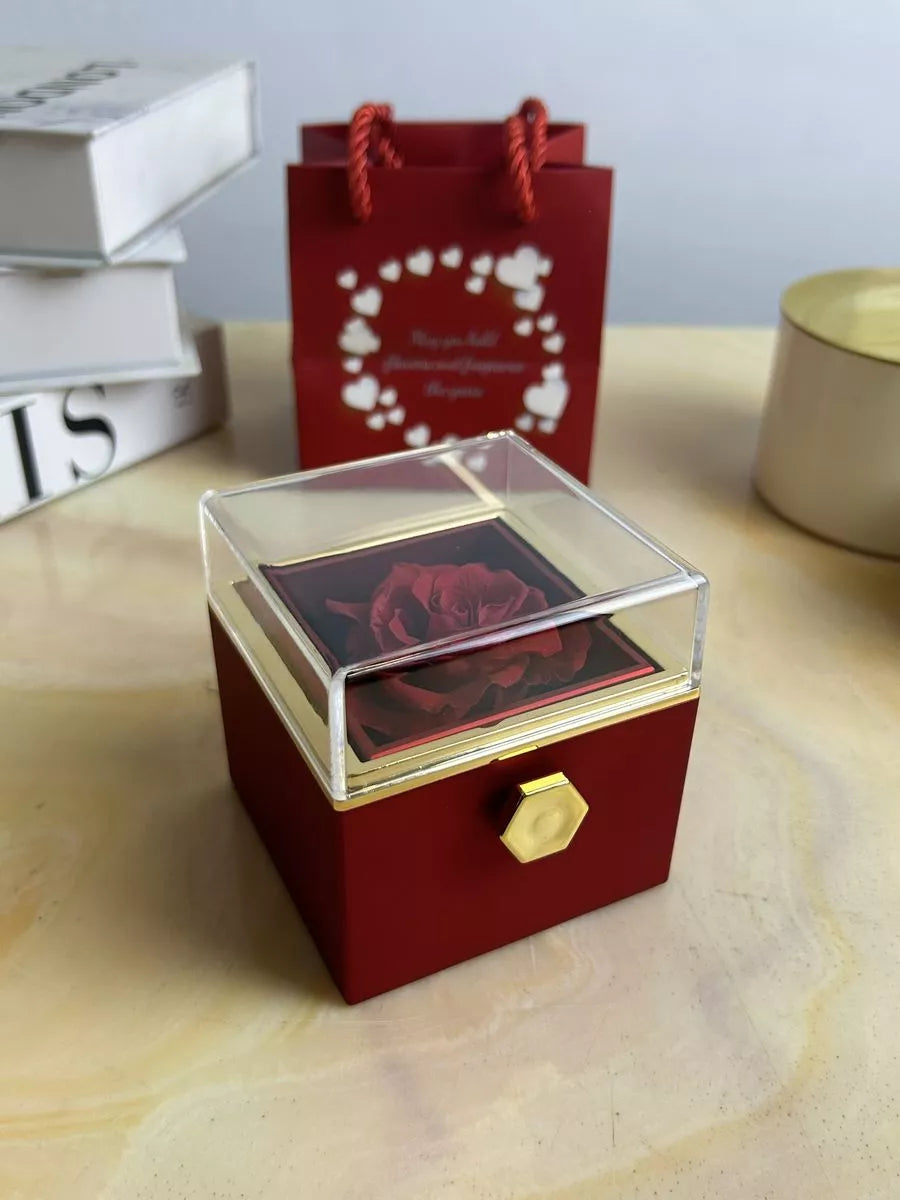 P'tit TRESOR- Box Rose & collier Double Cœur