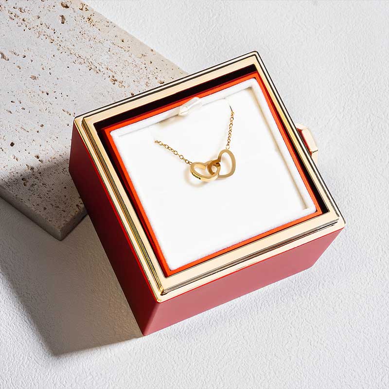 P'tit TRESOR- Box Rose & collier Double Cœur